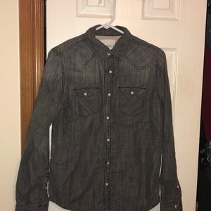 Aeropostale men long sleeve denim button up shirt